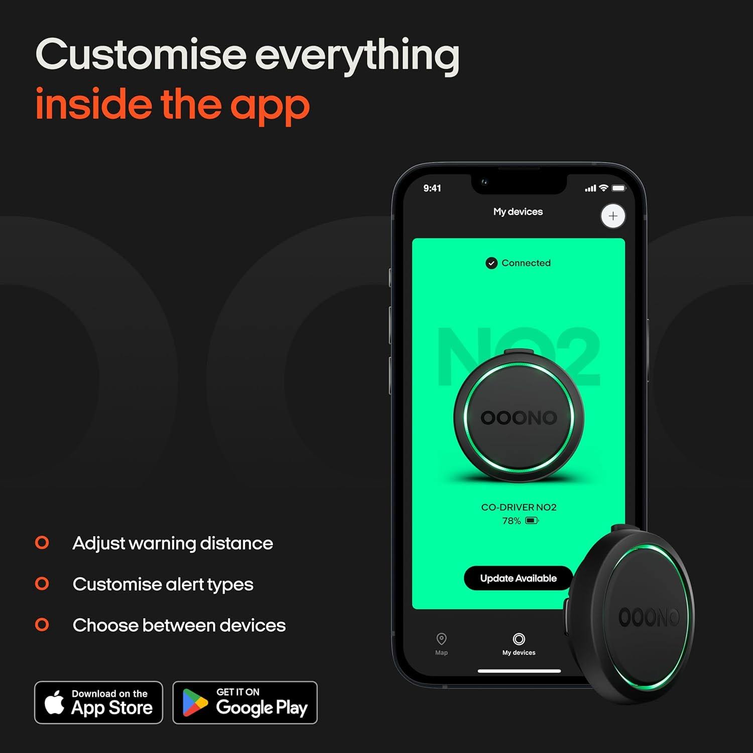 Co-Driver NO2 Autooptimiertes Modell Blitzerwarngerät Wiederaufladbar mit LED-Anzeige